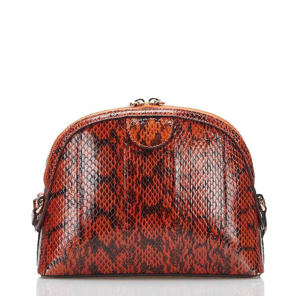 Gucci Python Double G Shoulder Bag Orange Python … - image 3